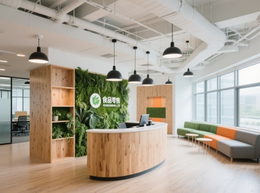 蕪湖食品零售公司辦公樓辦公空間設(shè)計裝修效果分享