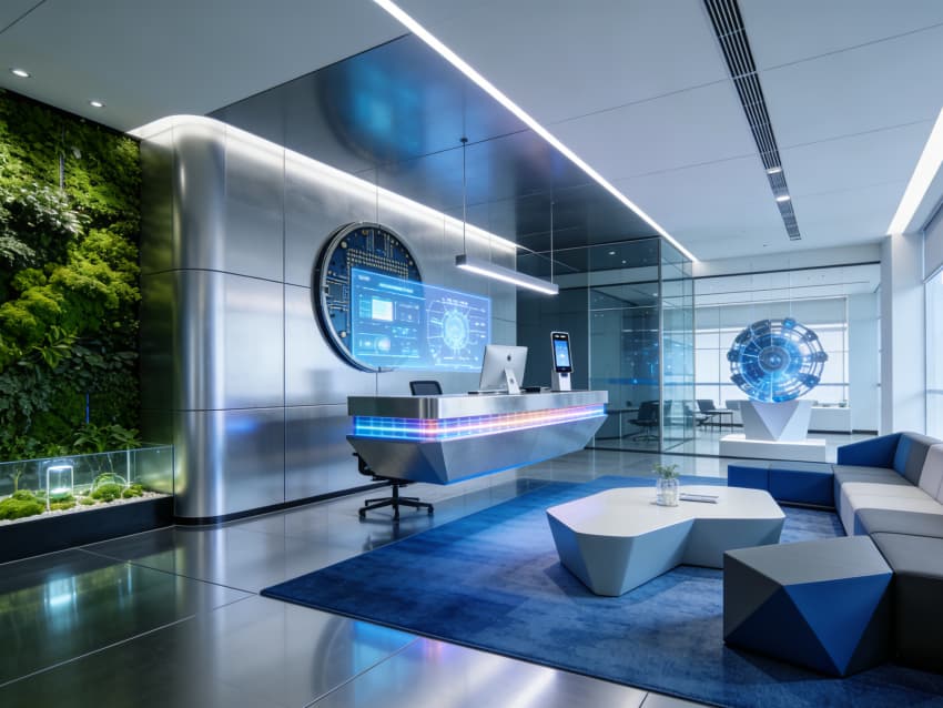 蚌埠1700平半導(dǎo)體企業(yè)辦公室裝修設(shè)計效果