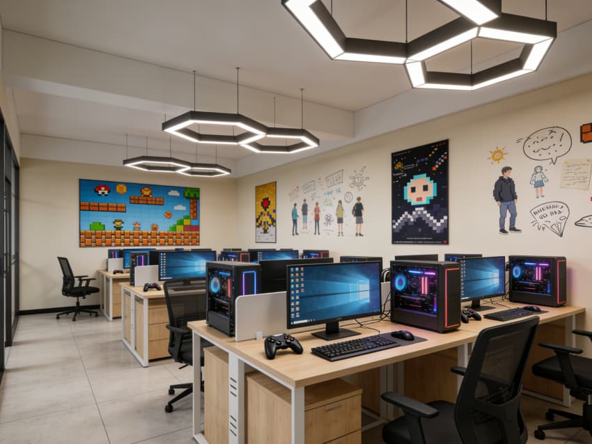 合肥辦公室設(shè)計(jì)：2000平小游戲開(kāi)發(fā)公司辦公室效果分享