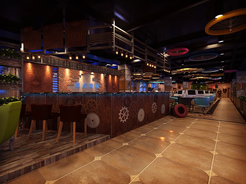 合肥網(wǎng)吧吧臺(tái)裝修效果圖