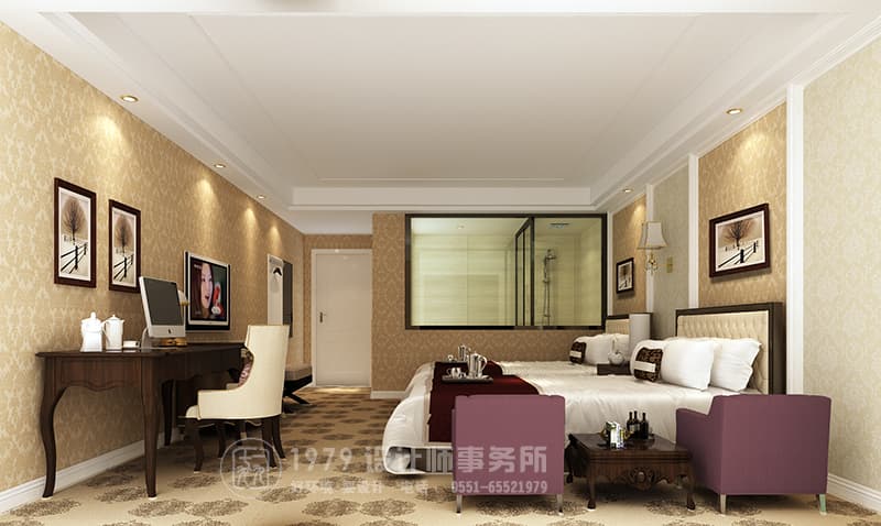 賓館高檔標間裝修設(shè)計效果圖