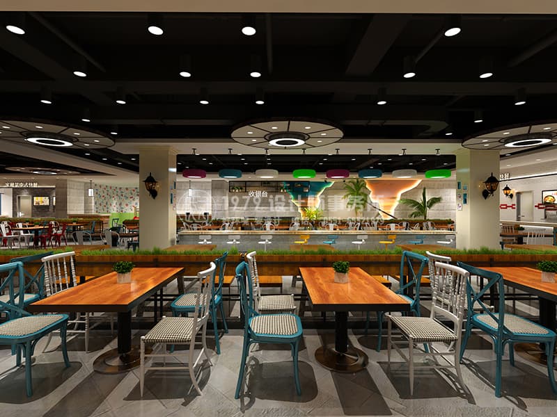 美食廣場(chǎng)收銀臺(tái)裝修設(shè)計(jì)效果圖