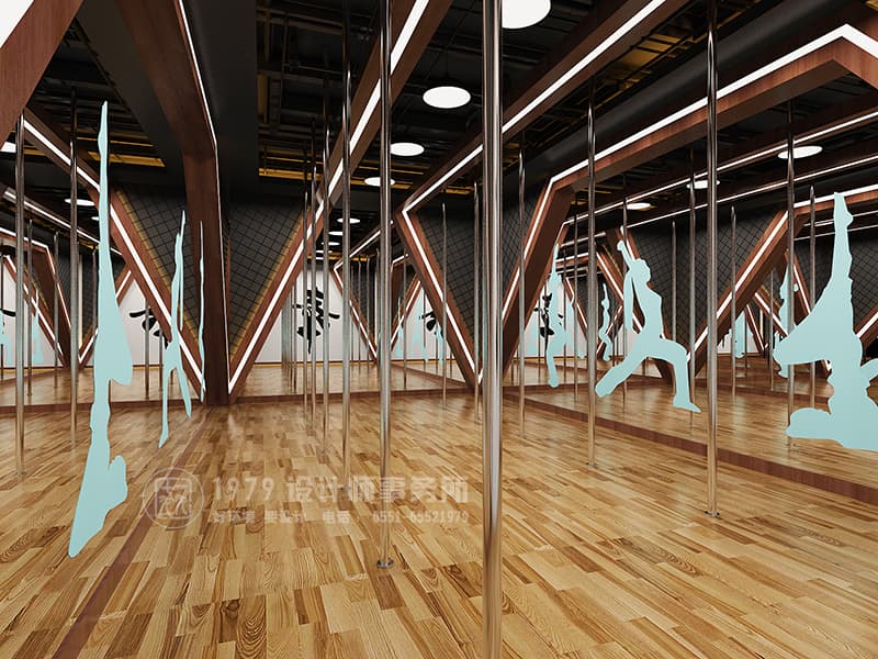 健身房鋼管舞房間裝修設(shè)計(jì)效果圖