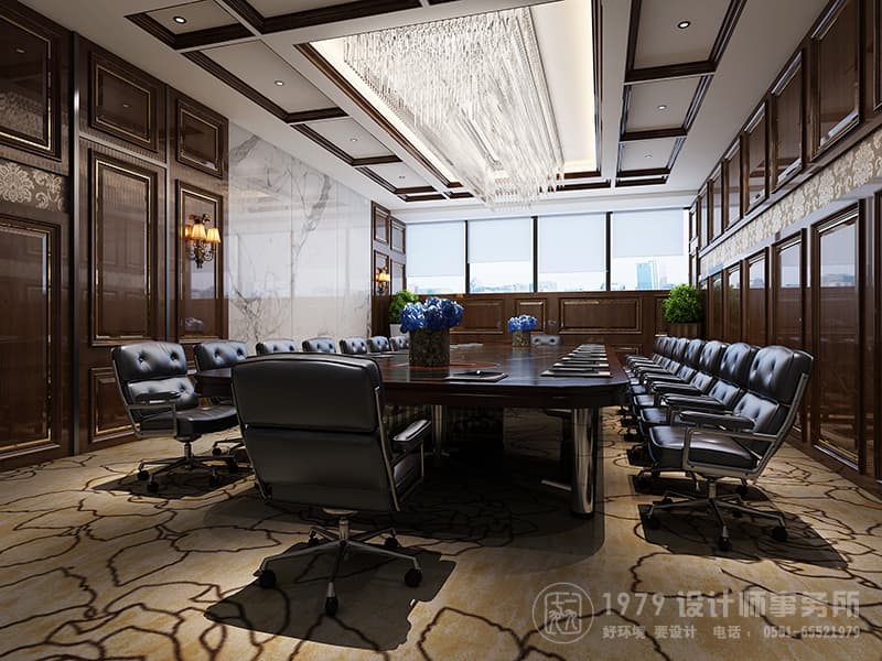 電力公司大氣穩(wěn)重的會(huì)議室裝修設(shè)計(jì)效果圖