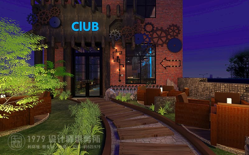 合肥靜吧俱樂(lè)部門(mén)頭設(shè)計(jì)以及走道設(shè)計(jì)效果圖