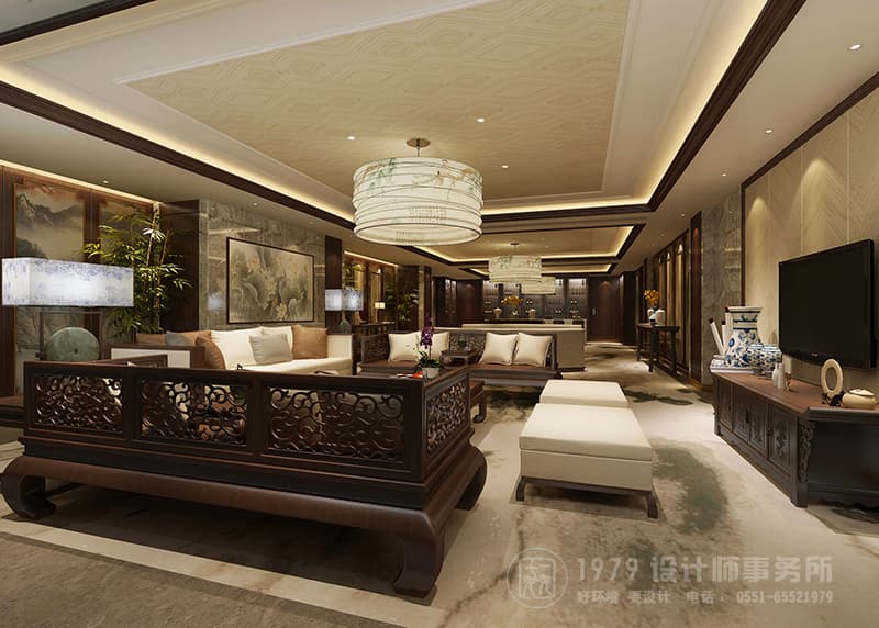 合肥高檔中式餐廳娛樂室裝修設計效果圖