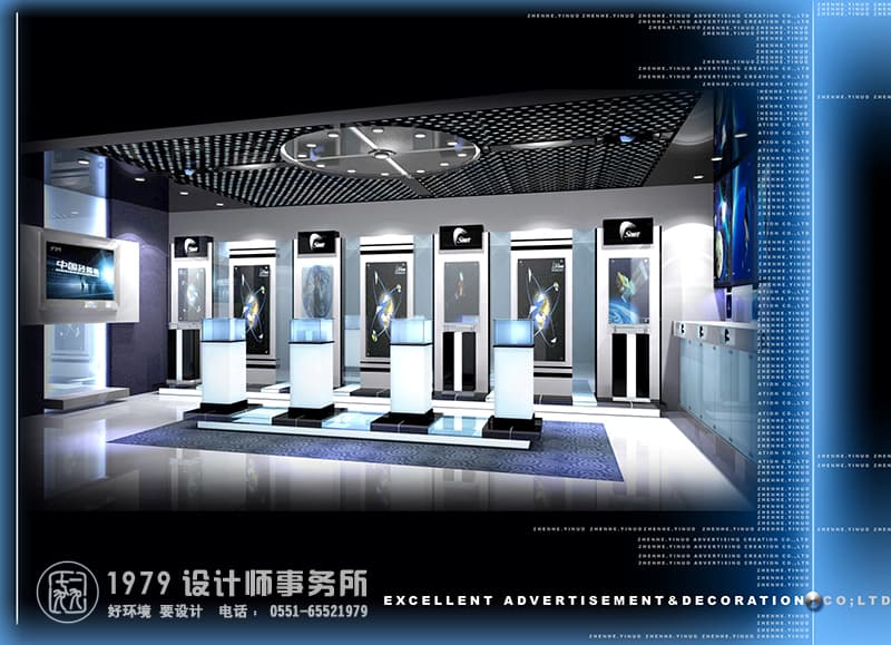 衛(wèi)星所科技品展示臺設(shè)計(jì)效果圖