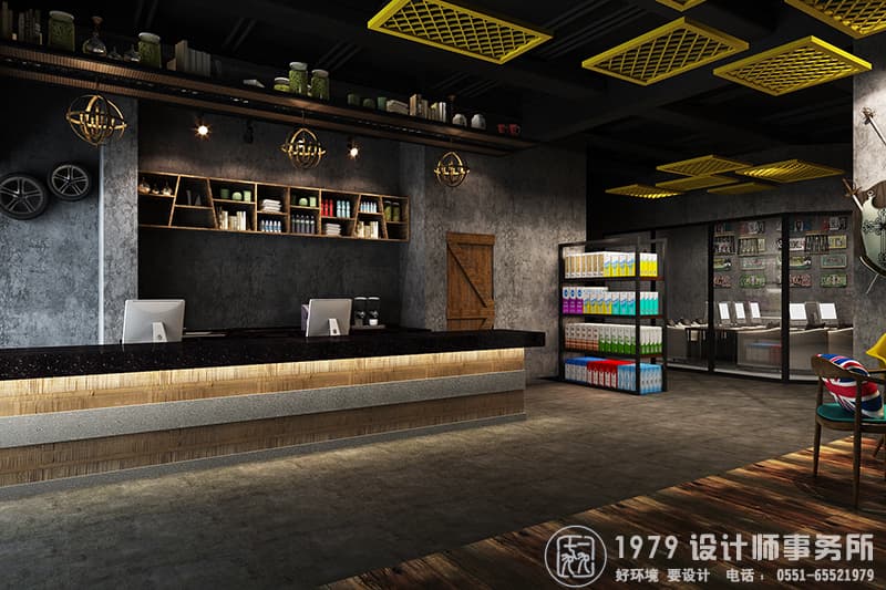 合肥東至路鰻魚(yú)網(wǎng)咖吧臺(tái)裝修效果圖