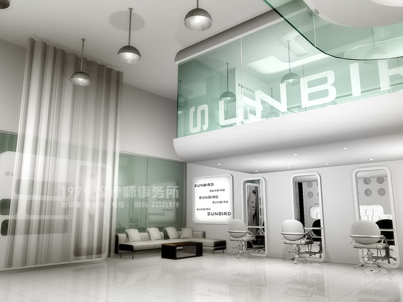 合肥美發(fā)店客戶等待區(qū)及理發(fā)區(qū)設(shè)計效果圖