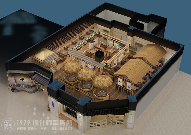 合肥櫻花樹(shù)朝鮮餐廳設(shè)計(jì)俯覽圖